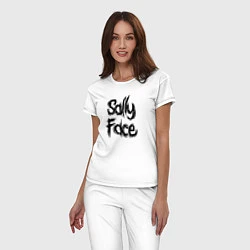 Пижама хлопковая женская SALLY FACE, цвет: белый — фото 2