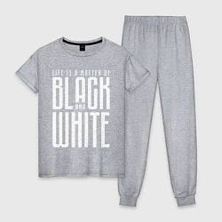 Пижама хлопковая женская Juventus: Black & White, цвет: меланж