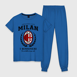 Пижама хлопковая женская Milan: I Rossoneri цвета синий — фото 1
