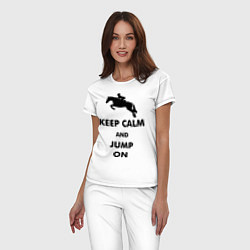 Пижама хлопковая женская Keep Calm & Jump On, цвет: белый — фото 2