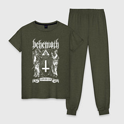 Пижама хлопковая женская Behemoth: Satanist, цвет: меланж-хаки