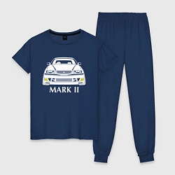 Пижама хлопковая женская Toyota Mark2 JZX100, цвет: тёмно-синий