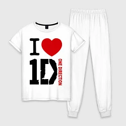 Пижама хлопковая женская I love 1D, цвет: белый