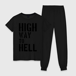 Пижама хлопковая женская High way to hell, цвет: черный