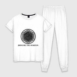 Пижама хлопковая женская Bring me the horizon, цвет: белый