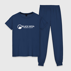 Пижама хлопковая женская Black Mesa: Research Facility, цвет: тёмно-синий