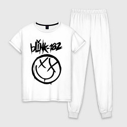 Пижама хлопковая женская BLINK-182, цвет: белый