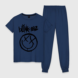 Пижама хлопковая женская BLINK-182, цвет: тёмно-синий