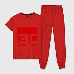 Пижама хлопковая женская 30 seconds to mars, цвет: красный