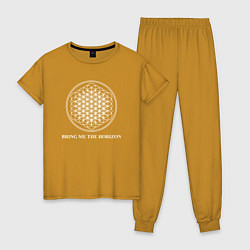Пижама хлопковая женская BRING ME THE HORIZON, цвет: горчичный
