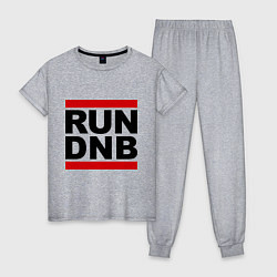 Пижама хлопковая женская RUN DNB, цвет: меланж
