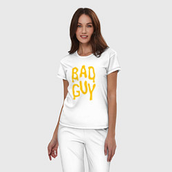 Пижама хлопковая женская Bad Guy, цвет: белый — фото 2