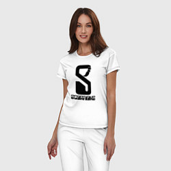 Пижама хлопковая женская Scorpions logo, цвет: белый — фото 2