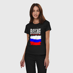 Пижама хлопковая женская Бокс Россия, цвет: черный — фото 2