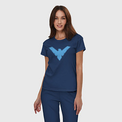 Пижама хлопковая женская Nightwing, цвет: тёмно-синий — фото 2