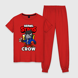 Пижама хлопковая женская BRAWL STARS CROW, цвет: красный