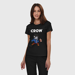 Пижама хлопковая женская BRAWL STARS CROW, цвет: черный — фото 2