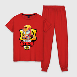 Пижама хлопковая женская BRAWL STARS MAX, цвет: красный