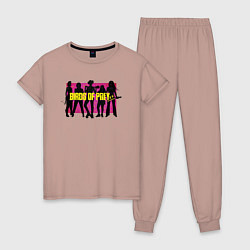 Пижама хлопковая женская Birds of Prey xx, цвет: пыльно-розовый
