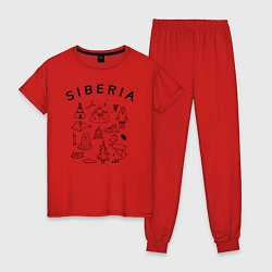 Пижама хлопковая женская Siberia, цвет: красный