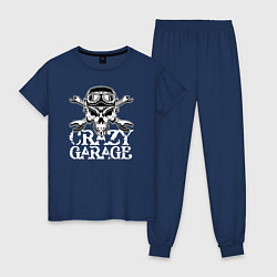 Пижама хлопковая женская Crazy garage, цвет: тёмно-синий