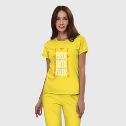 Пижама хлопковая женская Box box box, цвет: желтый — фото 2