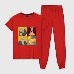 Пижама хлопковая женская Выбор Ведьмака, цвет: красный