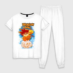 Пижама хлопковая женская Little Goku, цвет: белый