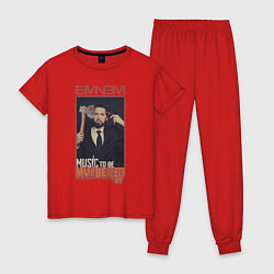 Пижама хлопковая женская Eminem MTBMB, цвет: красный