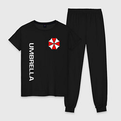 Пижама хлопковая женская UMBRELLA CORP, цвет: черный