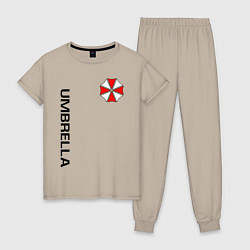 Пижама хлопковая женская UMBRELLA CORP, цвет: миндальный