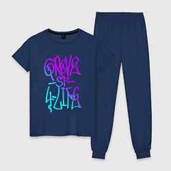 Пижама хлопковая женская GROVE STREET 4 LIFE, цвет: тёмно-синий