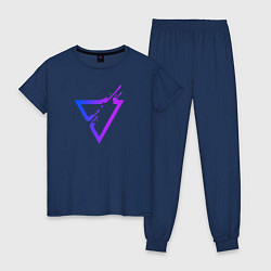 Пижама хлопковая женская Liquid Triangle, цвет: тёмно-синий