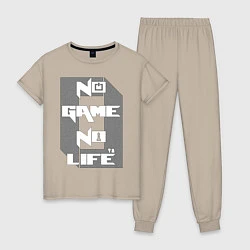 Пижама хлопковая женская No Game No Life Zero, цвет: миндальный