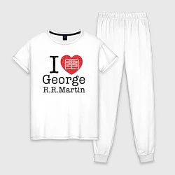 Пижама хлопковая женская I Love George Martin, цвет: белый