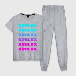 Пижама хлопковая женская ROBLOX, цвет: меланж