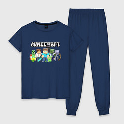 Пижама хлопковая женская MINECRAFT, цвет: тёмно-синий
