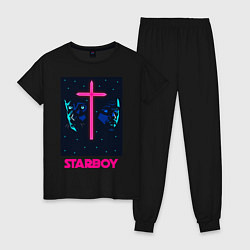 Пижама хлопковая женская STARBOY, цвет: черный