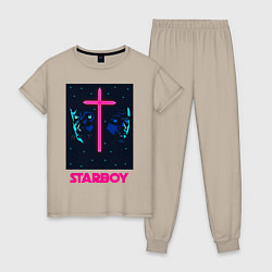 Пижама хлопковая женская STARBOY, цвет: миндальный