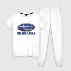 Пижама хлопковая женская SUBARU, цвет: белый