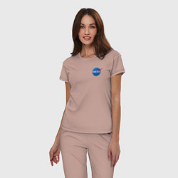 Пижама хлопковая женская NASA, цвет: пыльно-розовый — фото 2