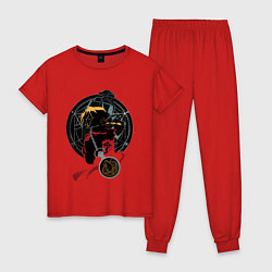 Пижама хлопковая женская Стальной алхимик, цвет: красный