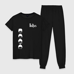 Пижама хлопковая женская Beatles, цвет: черный