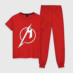 Пижама хлопковая женская Metallica, цвет: красный