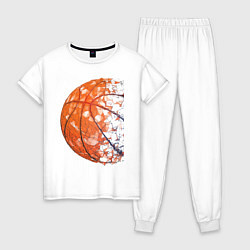 Пижама хлопковая женская BasketBall Style, цвет: белый