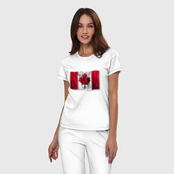 Пижама хлопковая женская Канада, цвет: белый — фото 2