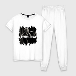 Пижама хлопковая женская Radiohead, цвет: белый