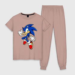 Пижама хлопковая женская Sonic, цвет: пыльно-розовый