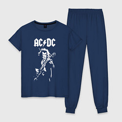 Пижама хлопковая женская ACDC, цвет: тёмно-синий