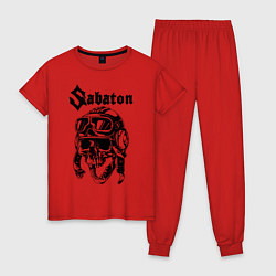 Пижама хлопковая женская Sabaton, цвет: красный